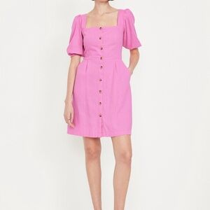 Elegant Pink Button-Down Dress